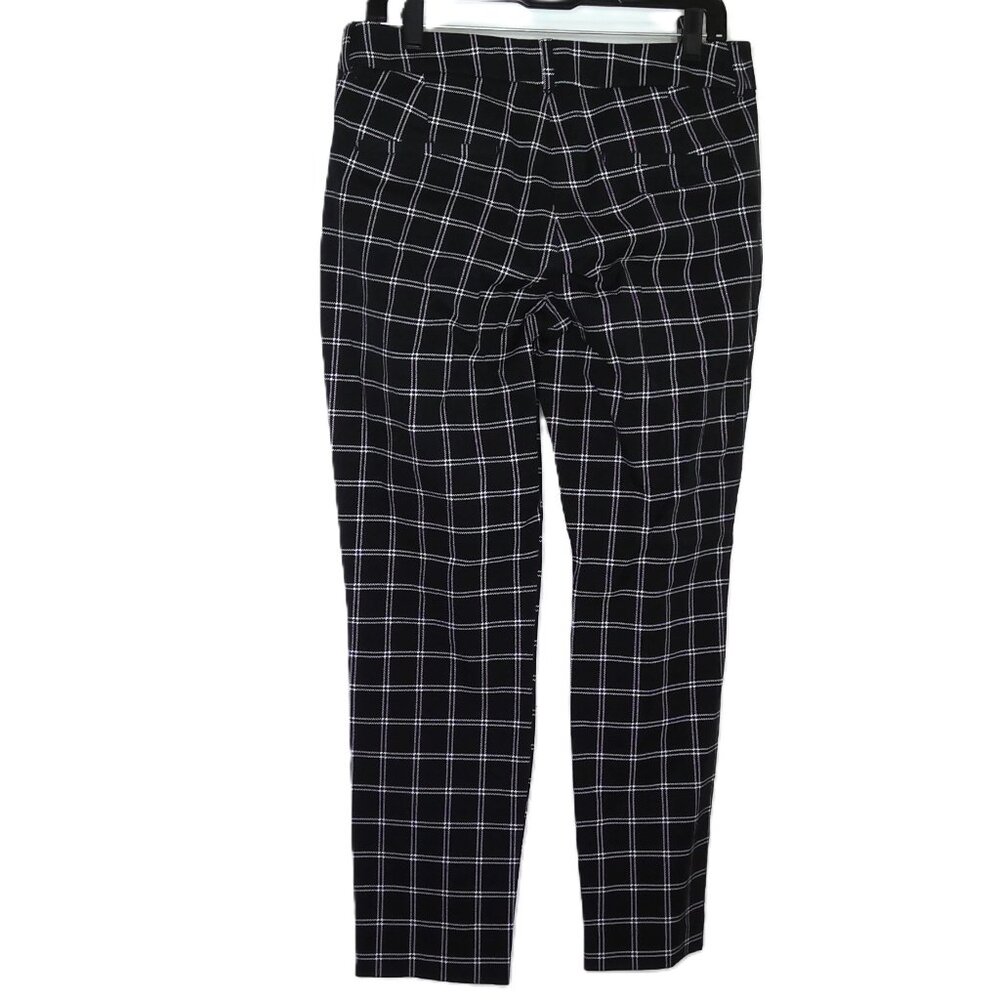 New Old Navy Pixie Pants Black & White Plaid High Rise Ankle Stretch Pockets 10 - Picture 3 of 5